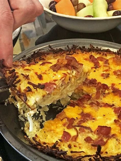 Hash Brown Quiche With Bacon Easy Breakfast Quiche Recipe