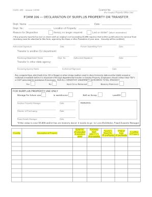 Fillable Online Clemson Form Declaration Of Surplus Property Or