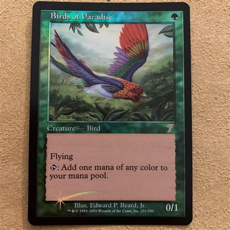 Mtg 極楽鳥 Birds Of Paradise 7版旧枠foil 英語 1枚 トレーディングカード