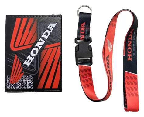 Chaveiro Honda Motos Logo Vermelho Porta Documentos Kit