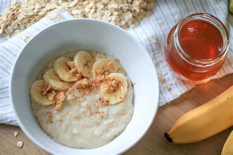 Honey Porridge With Banana Vibrant Plate