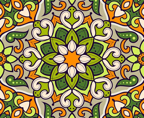 Rangoli Diwali Seamless Pattern Vector Art & Graphics | freevector.com