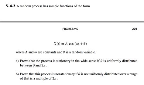 Solved A Random Process Has Sample Functions Of The Chegg