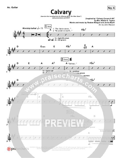 Calvary Acoustic Guitar Sheet Music Pdf Hillsong Worship Praisecharts