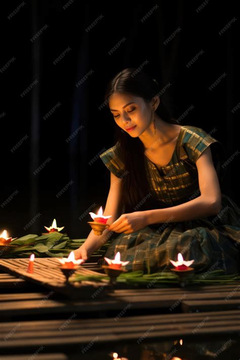 premium ai image beautiful women wear festival activities