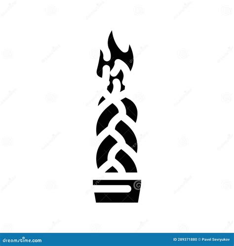 Havdalah Candle Jewish Glyph Icon Vector Illustration Stock