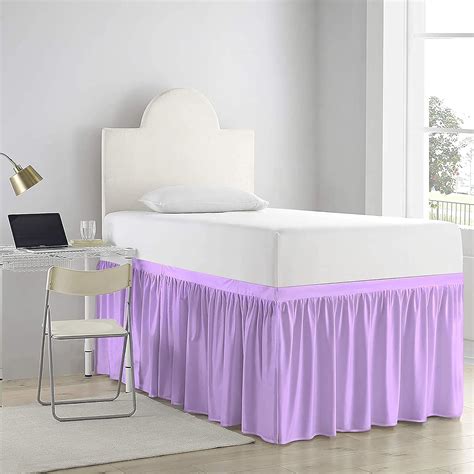 Dorm Room Bed Skirt Lilac Twin 42 Inch Drop Ruffled Dorm Sized College Dorm