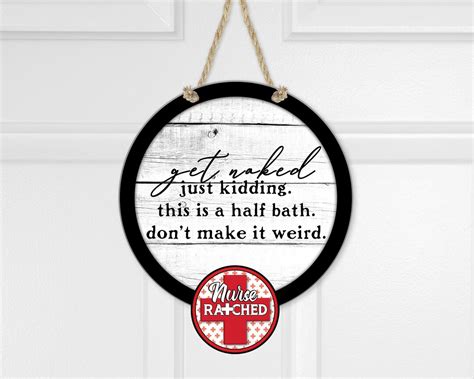 Farmhouse Sign Bathroom PNG Get Naked Just Kidding Farmhouse PNG Sublimation Design Door