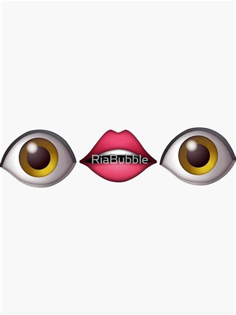 "Funny Eyes Lips Emoji" Sticker for Sale by RiaBubble | Redbubble