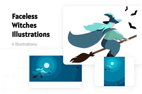 Premium Faceless Witches Illustration Pack From Festival And Days