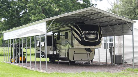 20x60x12 Vertical Roof Metal RV Carport - American Metal Buildings