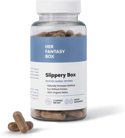 Her Fantasy Box Slippery Elm Bark Capsules, 60 Vegan Feminine Care