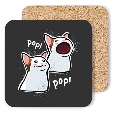 Popping Cat Meme Pop Cat Popcat Coasters Sold By Marleydboyer Sku