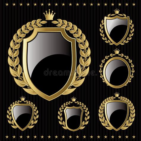 Gold Shield And Ribbon Stock Vector Illustration Of Emblem 28002567