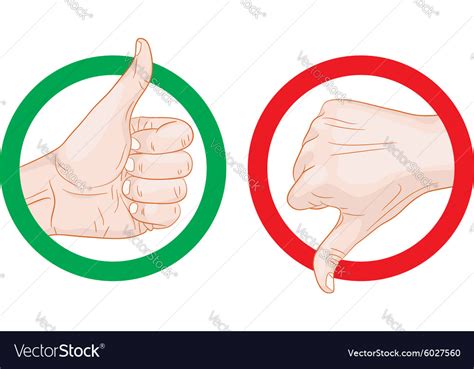 Thumb Up Down Symbols Royalty Free Vector Image