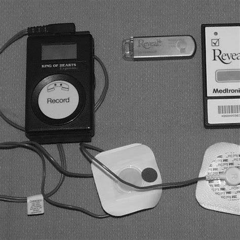 Loop Recorders. An external loop recorder (left) with cables that ...