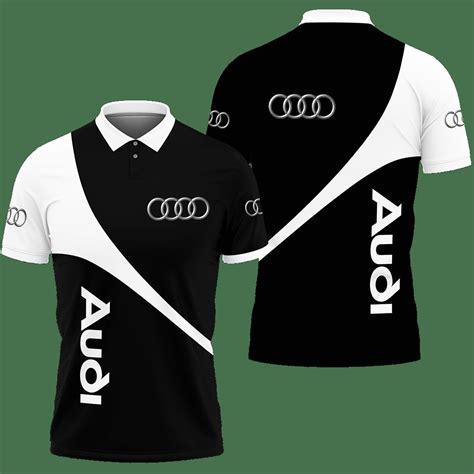 D Printed Audi Pvt Va Polo Shirt Ver White Bluefink