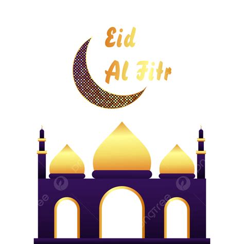 Eid Al Fitr Vector Png Images Eid Al Fitr Design With Moon And Mosque