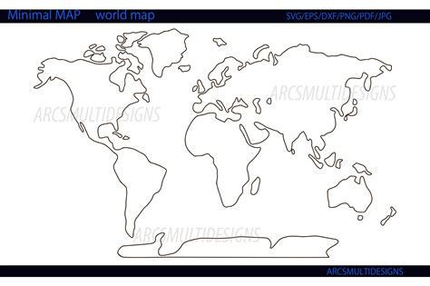 Simple World Map Outline World map printable, World map, World, World Map