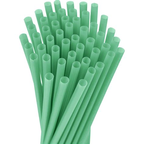 Unwrapped Jumbo Green Straws Compostable Source