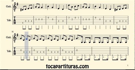 Can Can Tablatura Y Partitura Del Punteo De Guitarra Tabs Guitar Youtube