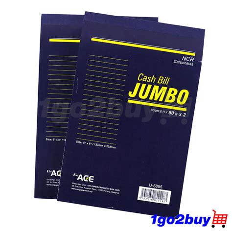 Uni Ace Jumbo Cash Bill Book Buku Bil Tunai 80 S X 2Ncr U 5885