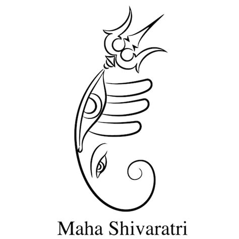 El Icono Del Tatuaje De Lord Shiva Y El Dibujo De La L Nea Trishul