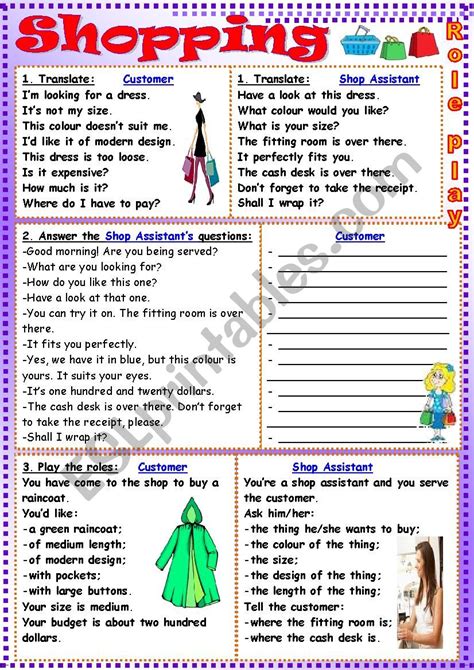 Shopping Esl Worksheet By Tmk939