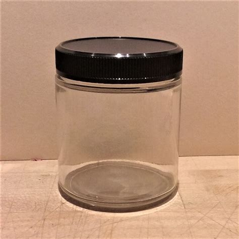 4 Oz Glass Salve Jar Clear W Black Lid Living Earth Herbs Organic