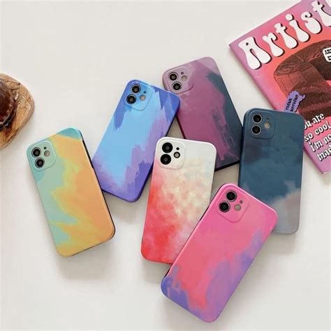 For Iphone 12 11 Pro Max Watercolor Art Cute Phone Case For Iphone X Xr