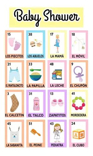 Loteria Imprimible Baby Shower Tablas Y Baraja Meses Sin Intereses