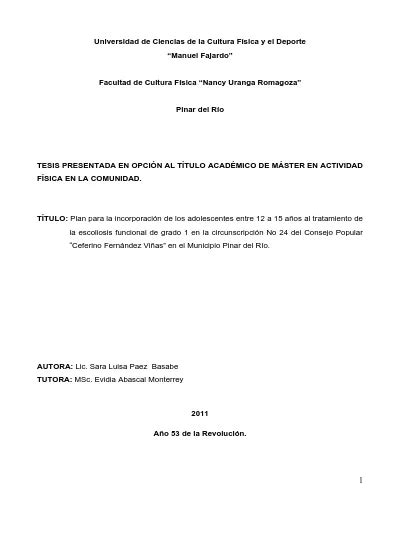 Plan para la incorporación de los adolescentes entre 12 a 15 años al