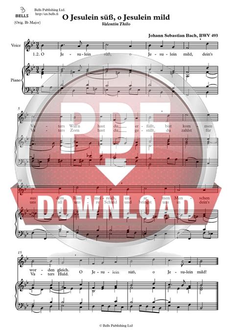 Johann Sebastian Bach O Jesulein Suss O Jesulein Mild BWV 493 Pdf