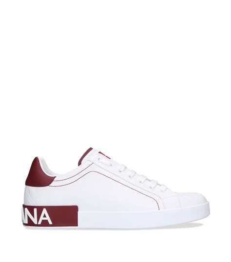 Mens Dolce And Gabbana White Leather Portofino Sneakers Harrods Us