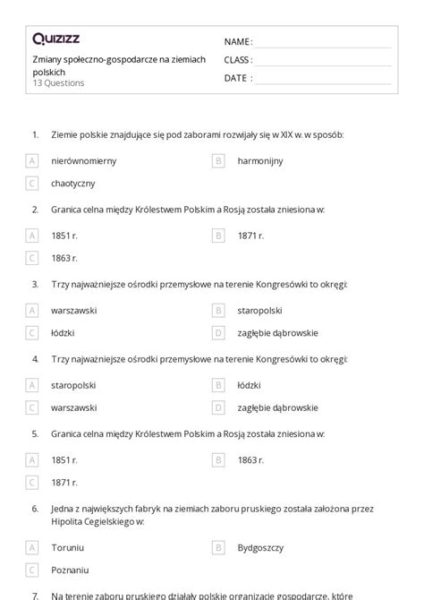 Ponad Okr Gi Arkuszy Roboczych Dla Klasa W Quizizz Darmowe I Do