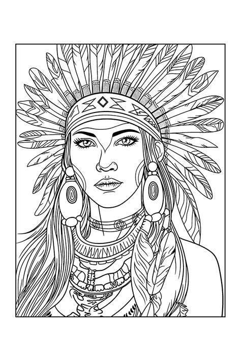 Native American Indians Coloring Book For Adults Artofit