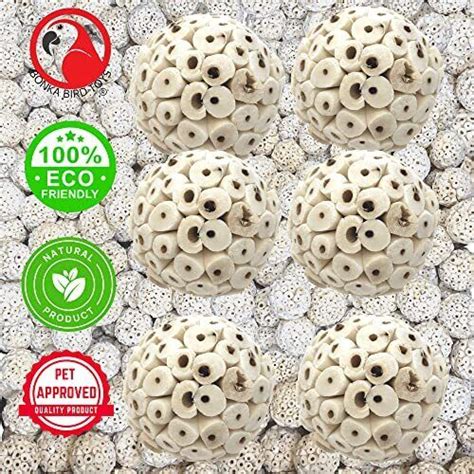 2117 Pk6 Sola Atta Ball Bonka Bird Toys Natural Chew Shred Beak Talon