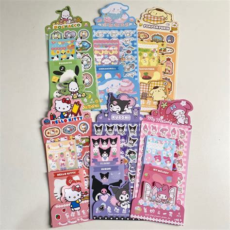 Jual Stiker Garis 6 Lembar Karakter Kartun Sanrio Kuromi Pochacho