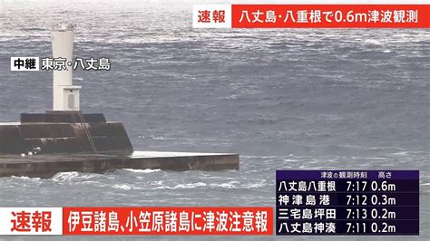 伊豆諸島・小笠原諸島に津波注意報 八重根で60センチの津波 ライブドアニュース