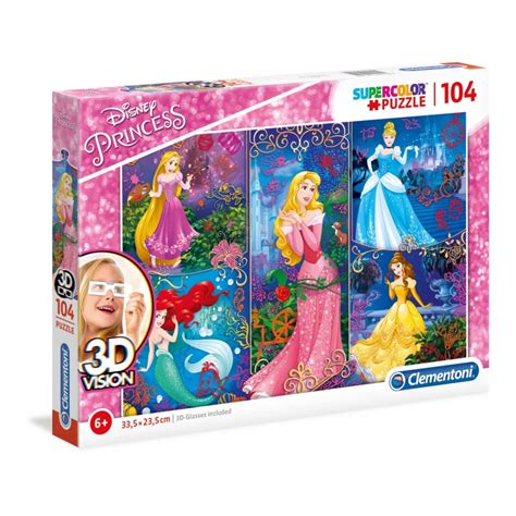 Clementoni Disney Princess 3d Vision Puzzle 104 Pcs Playone