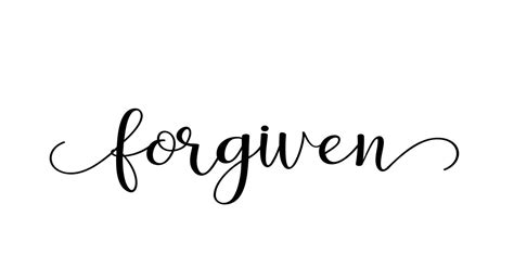 Forgiven Calligraphy Text With Swashes Vector 12463916 Vector Art At