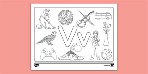 Letter V Coloring Page Lehrer Gemacht Twinkl