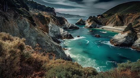 Falaises Spectaculaires Et Eaux Turquoises Dans Une Union Couper Le