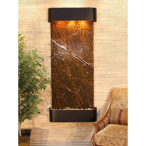 Inspiration Falls Round Blackened Copper Brown Marble