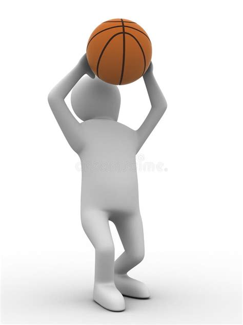 Jogador De Basquetebol a Esfera No Fundo Branco Ilustração Stock