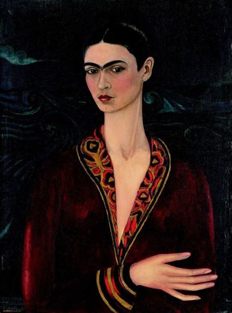 Frida Kahlo 1907 1954 Self Portrait Wearing A Velvet Dress 1926 Oil