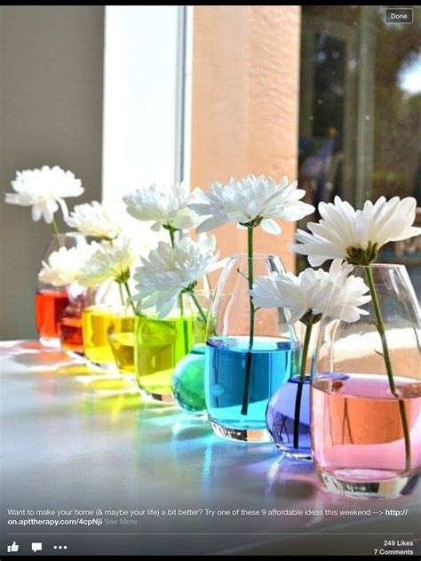 Simple Color Water Centerpieces Rainbow Centerpiece Simple