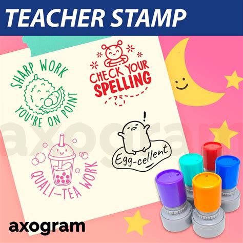 Teacher Pre-inked Self Inking Round Rubber Stamp Singapore