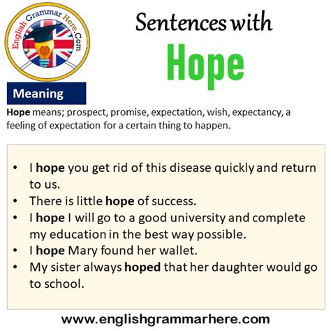 Sentences With Hope Hope In A Sentence And Meaning English Grammar Here