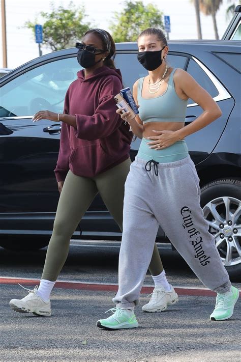 Hailey Bieber And Justine Skye Heading To Yoga Class In West Hollywood